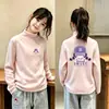 Camiseta Térmica de Fleece com Manga Longa para Meninas Infantil Primavera Outono Inverno Gola Alta Meia Camada de Base para Crianças Médias e Grandes Camiseta Estampada