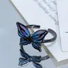 Anillo Abierto Retro Oscuro de Araña y Cuervo de Halloween Transfronterizo Personalizado Nicho Punk Apilable de Moda Genial para Mujeres