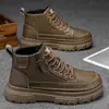 Botas Martin de Suela Blanda Estilo Nuevo Primavera 2026 Zapatos Retro para Hombre Trabajo Botas Altas de Cuero Zapatos de Trabajo Antideslizantes Botas Cortas Casuales