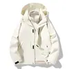 Nova jaqueta corta-vento unissex para outono e inverno, com forro interno espesso e quente, parka três em um, suporta impressão personalizada