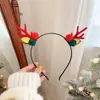 Acessórios de Cabelo de Chifre de Rena de Natal para Adultos e Crianças Faixa de Cabelo Fofa Faixa de Cabelo com Sino de Pequeno Galho Vermelho Fivela de Cabelo Presilha de Cabelo