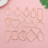 Acessórios de Estrutura Geométrica Oca de Ouro Novo KC Transfronteiriços Retangular Oval Base de Cola de Gota Modelo Saco de Material para Pingente