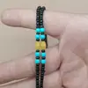 Cordón de cadena de cuentas tejido a mano accesorios de turquesa de cera de abeja collar colgante de ágata cordón colgante venta al por mayor