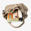 Bolsa de Lona de Gran Capacidad para Mujer, Bolso de Hombro Casual Simple Estilo Workwear, Bolso Cruzado Versátil de Color Sólido Retro Japonés, Transfronterizo