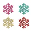 Decoraciones Navideñas 10cm Copos de Nieve, Copos de Nieve con Polvo de Plástico, Colgantes de Copo de Nieve Huecos para Decoración de Árbol de Navidad