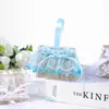 Bolsa de linho criativa estilo ocidental bolsa de doces presente de lua cheia de bebê caixa de doces seção borboleta decoração de renda