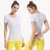 Body para Mujer Top Secado Rápido Ropa de Yoga Elástico Yoga Fitness Cuello Redondo Manga Corta Camiseta Transpirable Deporte Tendencia