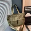 Bolso Tote de Pana Nuevo de Gran Capacidad 2025, Bolso de Hombro Versátil Casual de Nicho, Bolso de Mano y Bolso Cruzado Estilo Coreano para el Trabajo