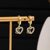 Europeo y Americano Nuevo Mariposa Corazón Luna Corona Aretes de Diamante Transfronterizo Personalizado Calado Super Flash Aretes de Gama Alta