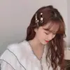 Presilhas de Cabelo de Pena e Pérola Estilo Francês Mais Vendidas, Presilhas Jacaré, Conjunto de Seis Peças Estilo Ins, Presilhas Laterais para Franja, Acessórios de Cabelo, Novo Produto Popular