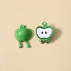 Acessórios de Joias Esmaltadas de Liga Metálica DIY com Design Único, Pingentes de Maçã de Desenho Animado para Pulseira, Acessórios para Chaveiro