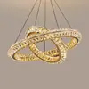 Lustre de cristal para sala de estar de luxo, modelo de designer, circular e grandioso, luz luxuosa para quarto, luminária de teto criativa para sala de jantar