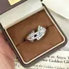 Anillo Cruzado de Diamantes Completos Best-Seller Transfronterizo Amazon Tk Versátil Lujo Ligero Gama Alta Irregular Estilo Influencer de Internet Anillo Abierto