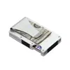 Estuche para tarjetas Amazon estuche para tarjetas de aleación de aluminio metálico cepillado antirrobo billetera antimagnética RFID estuche para tarjetas de crédito estuche automático para tarjetas de presentación