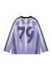 Camiseta de Manga Larga Ligeramente Transparente con Cuello en V y Estampado de Dibujos Animados para Mujer 2025 Otoño Nuevo Estilo Malla Linda Delgada Estilo Jersey Blusa