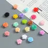Accesorios de Resina de Rosa Artificial Coloridos de 12 mm Material para Manualidades Pegamento de Crema Funda de Teléfono Celular Agujero Zapato Pasador de Pelo Joyería