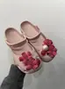 Tamancos Ballet Pérola Modelo 2026 com Acessórios de Flor para Sapato DIY, Sandálias Confortáveis de Praia Destacáveis