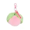 Pelo de Conejo Sintético Bola de Pelo de Conejo Rex Melocotón Colgante de Peluche Llavero de Coche Accesorio para Bolsos