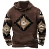 Ropa de otoño e invierno para hombre de importación, sudadera con capucha casual de primavera para hombre con forro de polar, ropa deportiva casual retro con estampado 3D
