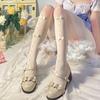 Calcetines de red huecos con lazo Lolita estrictamente seleccionados, pantalones de Lolita de encaje, calcetines blancos puros Jk para mujer, finos