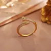 Anillo Nuevo de Zirconia Micro-Pavimentada Otoño e Invierno, Lujo Ligero, Cobre de Alta Gama Chapado en Oro Real, Anillo Abierto de Moda y Versátil para el Trabajo al por Mayor