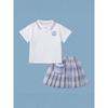 Ropa para Niños Conjunto JK para Niñas 2026 Verano Nuevo Atuendo de Cinnamoroll Top de Manga Corta y Falda para Niños de 3-6 Años Moderno