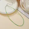 Collar de Cuentas de Arroz Pequeñas Dulces Estilo Coreano Dopamina Estilo Femenino Arcoíris Vidrio Cuentas de Arroz Collar Venta al por Mayor Mujeres