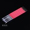 Acrílico de duas cabeças de silicone ponto flor agulha caneta nail art caneta cinco peças terno argila ferramenta decoração caneta nail art caneta terno