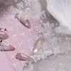 Adesivos Populares para Unhas Cyansea Laser Estilo Ins Cor Clara Adesivos de Unha Laço Adesivos Brilhantes para Unhas Francesas