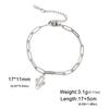 Planta de corte de suministro de exportación de comercio exterior pulsera de doble capa colgante de cactus hueco pulsera para mujer de acero inoxidable 304