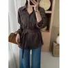 Novedades para otoño: Moda de alta gama para mujer de Dongdaemun, Corea, nuevos colores populares, estilo femenino clásico, camisas de lino Tencel