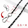 Cadena de metal para bolso de cuero, correa de hombro de repuesto para bolso estilo Chanel, cadena tejida negra y dorada, accesorios de bolso de lujo ligero, venta al por mayor