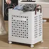 Cesto de Roupas Sujas Cesto de Lavanderia Cesto de Roupas Sujas Dobrável Doméstico Banheiro Alto Valor Grande Capacidade Carrinho
