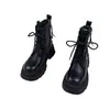 Botas Martin estilo britânico femininas, nova coleção outono/inverno 2026, estilo popular, forradas com fleece, sola grossa, com aumento de altura, modernas, botinhas de sola macia para mulheres baixinhas