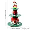 Rack de bolo de papel de três camadas de Natal Dim Sum Layout de mesa Bandeja Enfeites Papai Noel Alce Sobremesa Display Rack