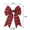 Decoraciones de Lazos Navideños Personalizados Cuadros Rojos de Búfalo Cuadros Rojos y Negros Decoración Navideña Lazo de Imitación de Lino