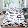 Funda de edredón con estampado digital de tiburón de dibujos animados transfronteriza, juego para decoración de dormitorio, juego de ropa de cama de animal marino