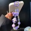 Muñeca de Dibujos Animados Popular con Cuentas Cadena para Teléfono Móvil Colgante para Bolso de Cristal para Mujer Cordón Antirrobo para Teléfono Móvil Llavero de Mano