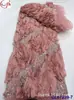 Vestido de Noiva Bordado Franzido com Contas Bolha de Largura Total Retro Francês Tecido de Renda Vestido Vestido Malha Bordado Atacado