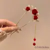 Acessório de Cabelo para Noiva e Noivado com Franjas, Grampo em U para Mulheres, Novo Estilo Chinês Grampo Qipao, Ferramenta de Penteado