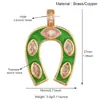R13 Accesorios para Joyería DIY Mitad Chapado en Oro Plata 925 Microincrustaciones Estilo Europeo y Americano Colgante Collar Media Luna Cuerno Grande