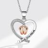 Regalo para el Día de la Madre Transfronterizo de Venta Caliente Colgante de Letra con Huellas y Plantas de Pies de Bebé en Forma de Corazón Collar de Joyería para Mujeres para el Día de la Madre