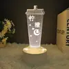 Personalizado con Fotos, Luz Nocturna 3D de Té de Limón Hecha a Mano, Luminoso de Respaldo Mercado Nocturno Limón USB Maletero Decoración de Neón
