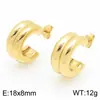 Brincos Populares Personalizados Banhados a Ouro 18K Aço Inoxidável Formato C Brincos Geométricos Elegantes Retrô Joias Femininas Atacado