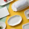 Venta de Fábrica Plato Blanco Puro de Porcelana de Hueso para Hotel para Toallas Se Puede Personalizar con Logo, Mesa de Restaurante Club Cerámica Soporte para Toallas Tangshan