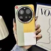Para Xiaomi 15Ultra Funda de Teléfono con Rayas y Tres Patrones Galvanizado Sentido Avanzado Xiaomi 14Ultra Lente de Cobertura Total