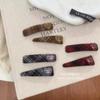 Corea del Sur Dongdaemun Comprobación Carta de Amor Pasador Estilo Universitario Tela de Cuadros Rojos Ankara Pinza Lateral Accesorios para el Cabello Marrón Gris