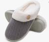 Pantuflas de mujer cálidas y cómodas para el hogar, zapatos de punto para hombre, forro de piel sintética, suela de goma antideslizante, para interior y exterior