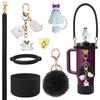 Cubierta de Silicona para Vaso Stanley de Halloween Transfronteriza con Cuerda de Bolso de Corazón y Colgante de Calabaza Fantasma Set Combinado