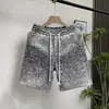 Shorts de hombre de talla grande a la moda estilo americano, nuevo modelo de verano, pantalones de largo medio con estampado de estrellas, holgados, estilosos, casuales, hasta la rodilla